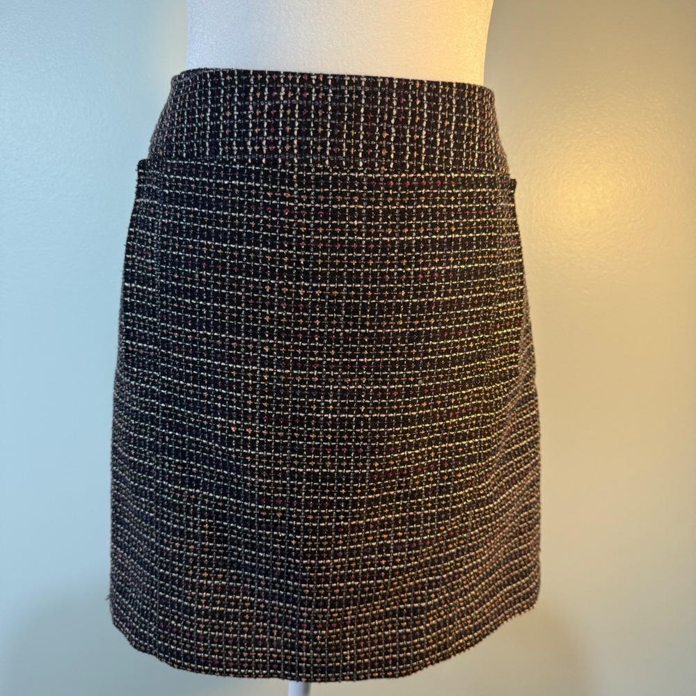 Banana Republic Tweed Mini Skirt Black Multi Color Women's Size 12
